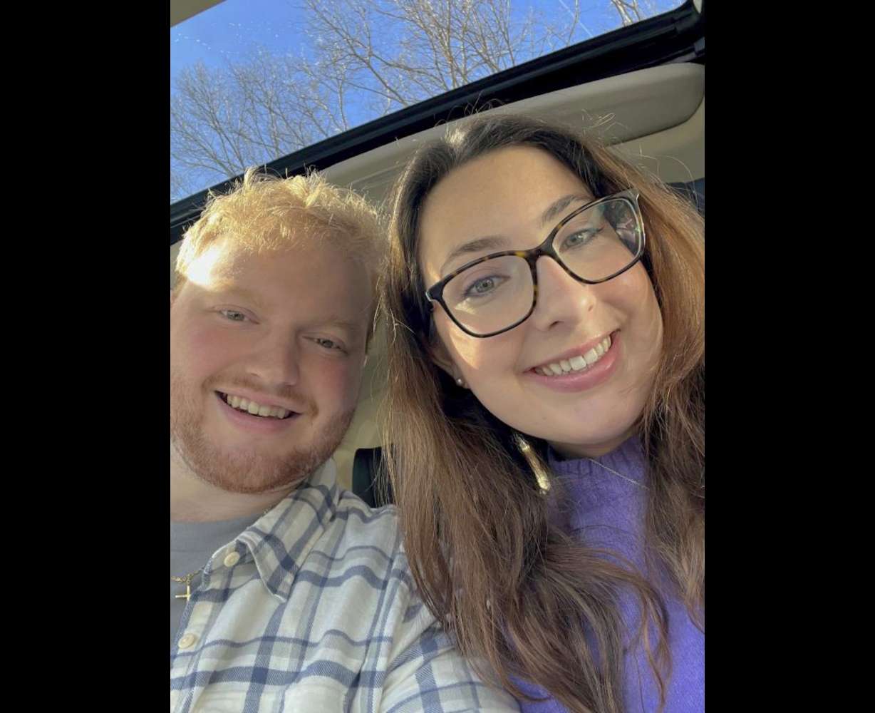 This March 31 shows Paul Armstrong and Shelby Merrill in Tyngsborough, Mass. The two met in college through the Marriage Pact, a popular ritual that students around the country participate in each year.