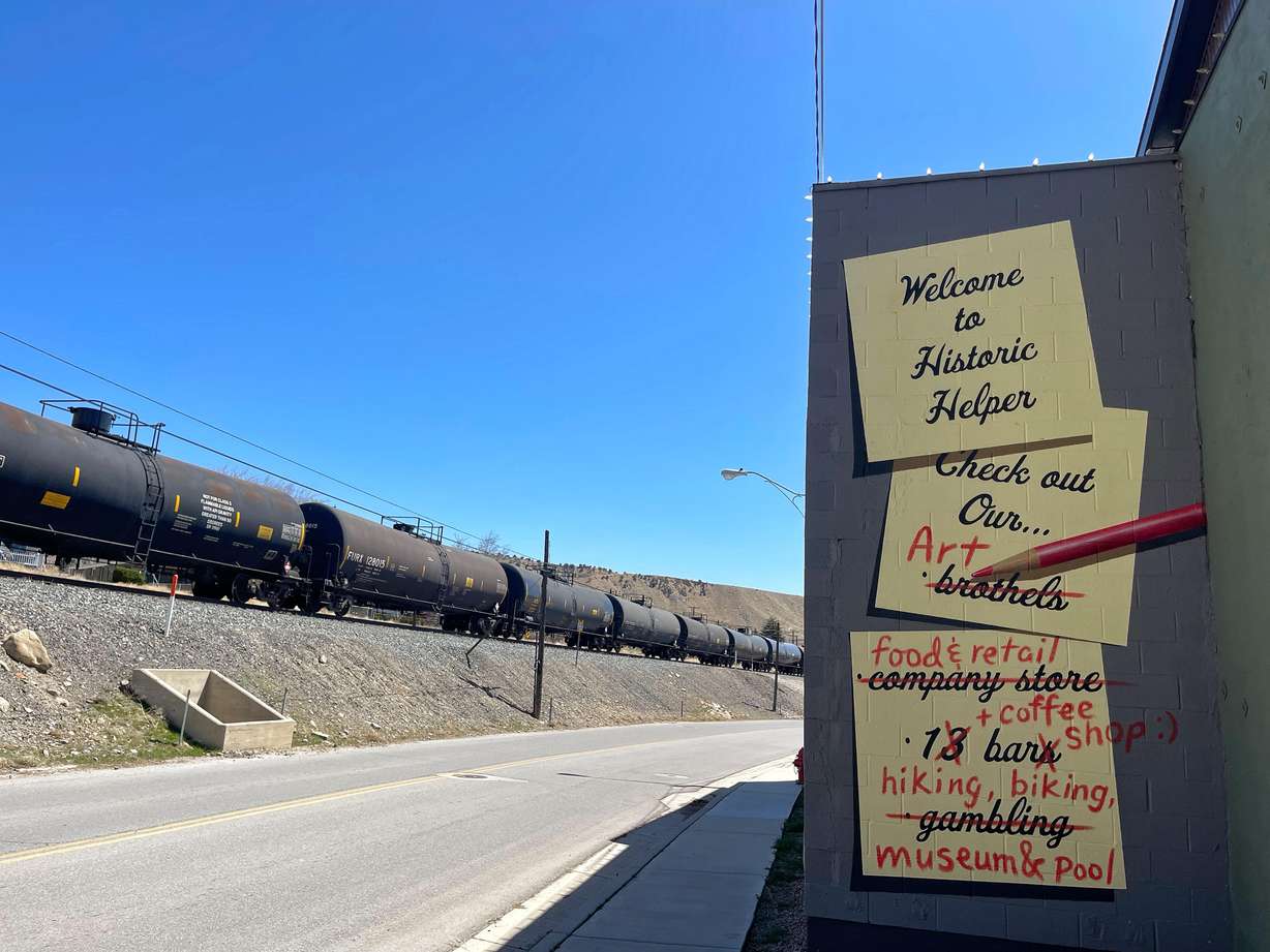 A mural on the side of a business welcomes people into Helper on Tuesday. Helper was once a town on the brink of death after the downturn of the coal industry, but through resilience, community collaboration and proactive rural leadership, it has weathered the storm on its way to becoming the best version of itself.