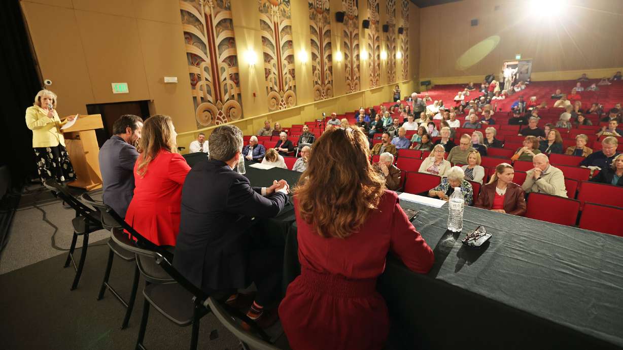 Utah attorney general candidates debate at the Scera Theatre in Orem on Wednesday.