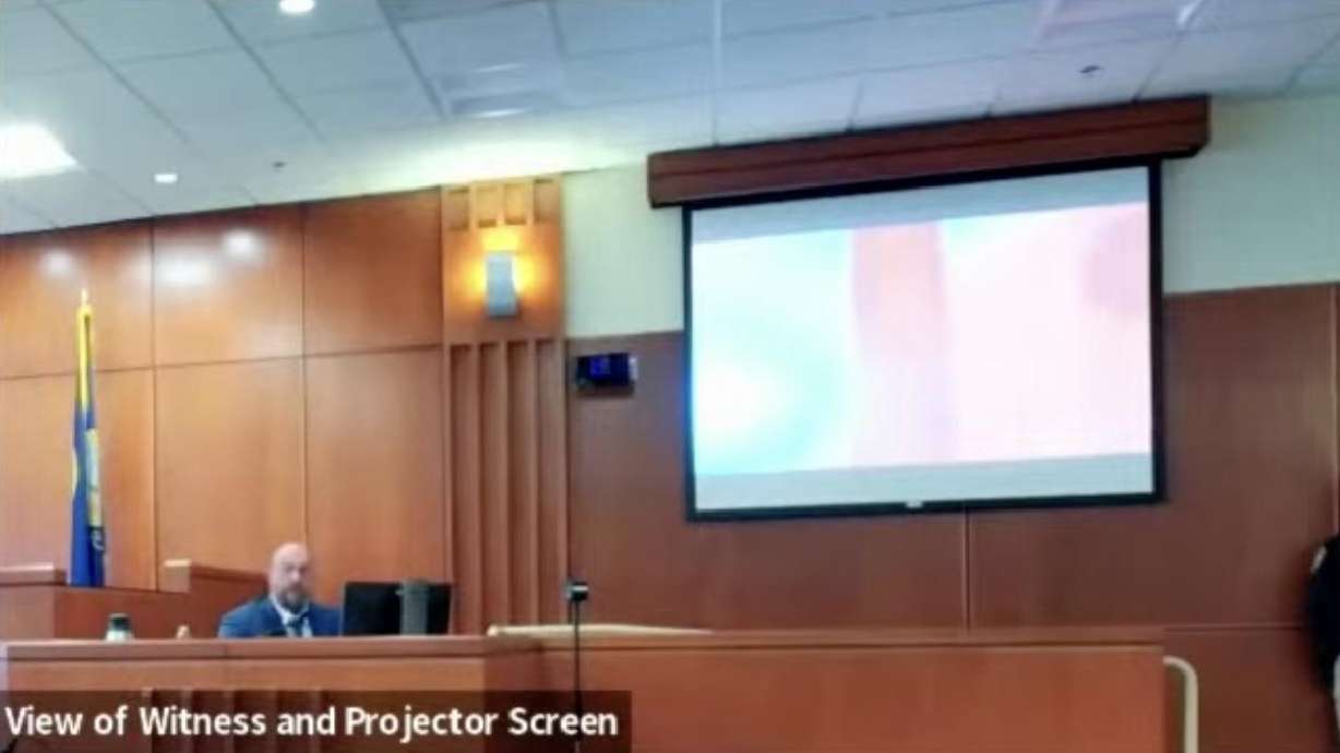 Rexburg police detective Ray Hermosillo testifies in Chad Daybell's trial on Wednesday.