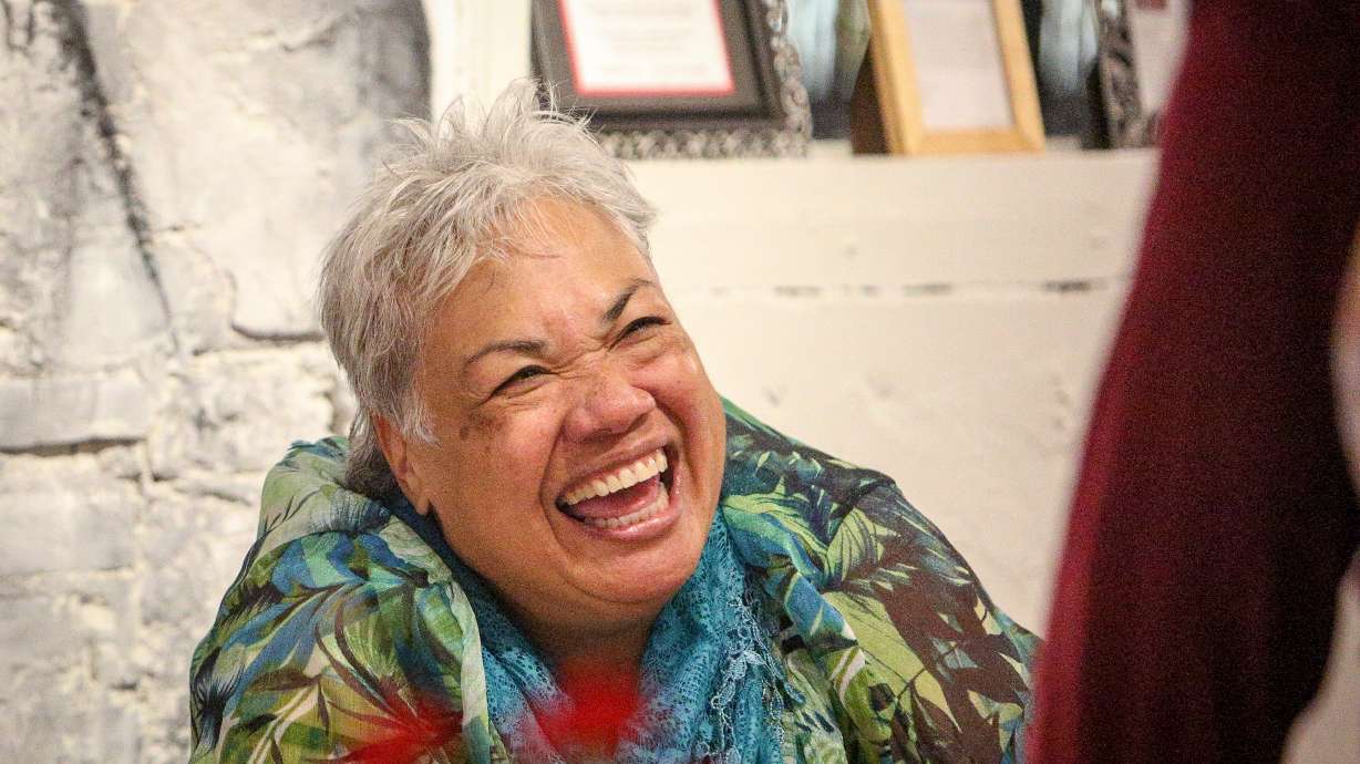 Susi Feltch-Malohifo'ou of PIK2AR says a conference in Taylorsville starting Friday is focused in part on countering violence impacting the Pacific Islander Community. She's pictured at a party in Salt Lake City on Dec. 2, 2017.