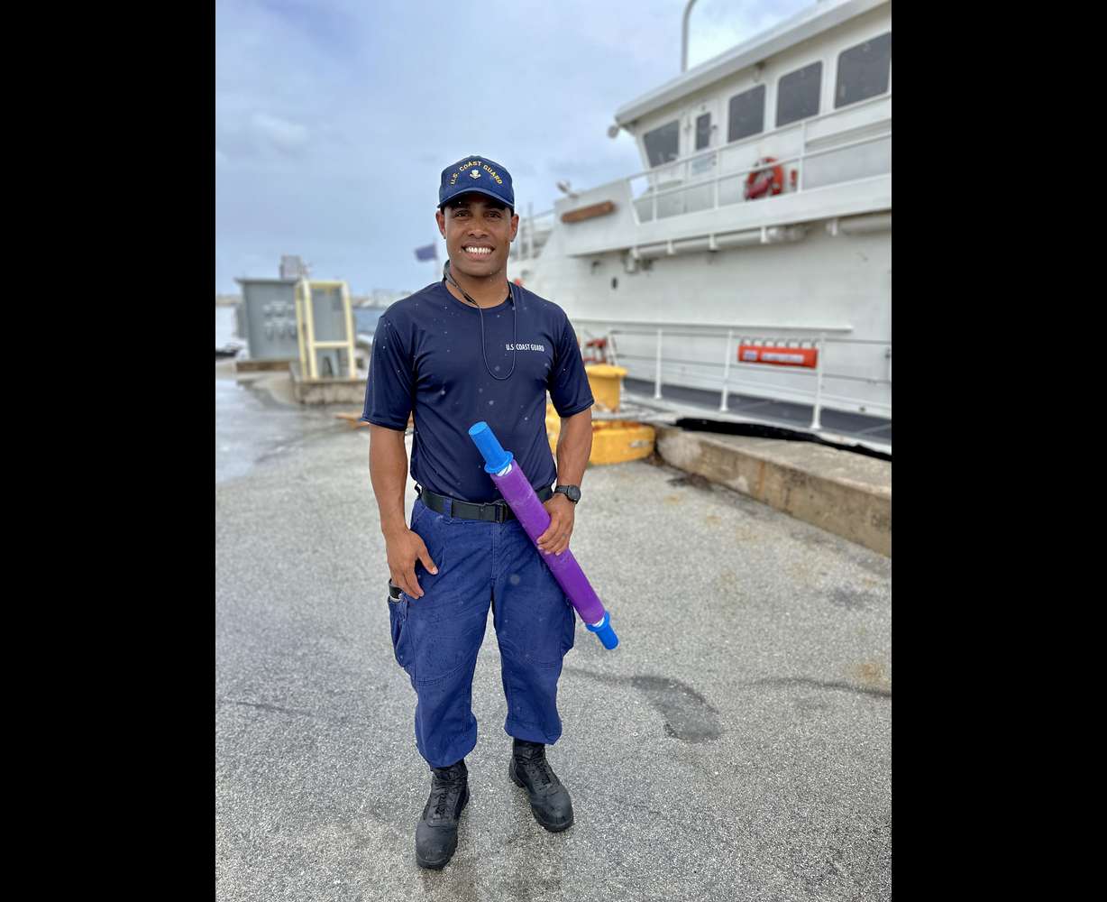 U.S. Coast Petty Officer 2nd Class Eugene Halishlius assisted in the Tuesday rescue.