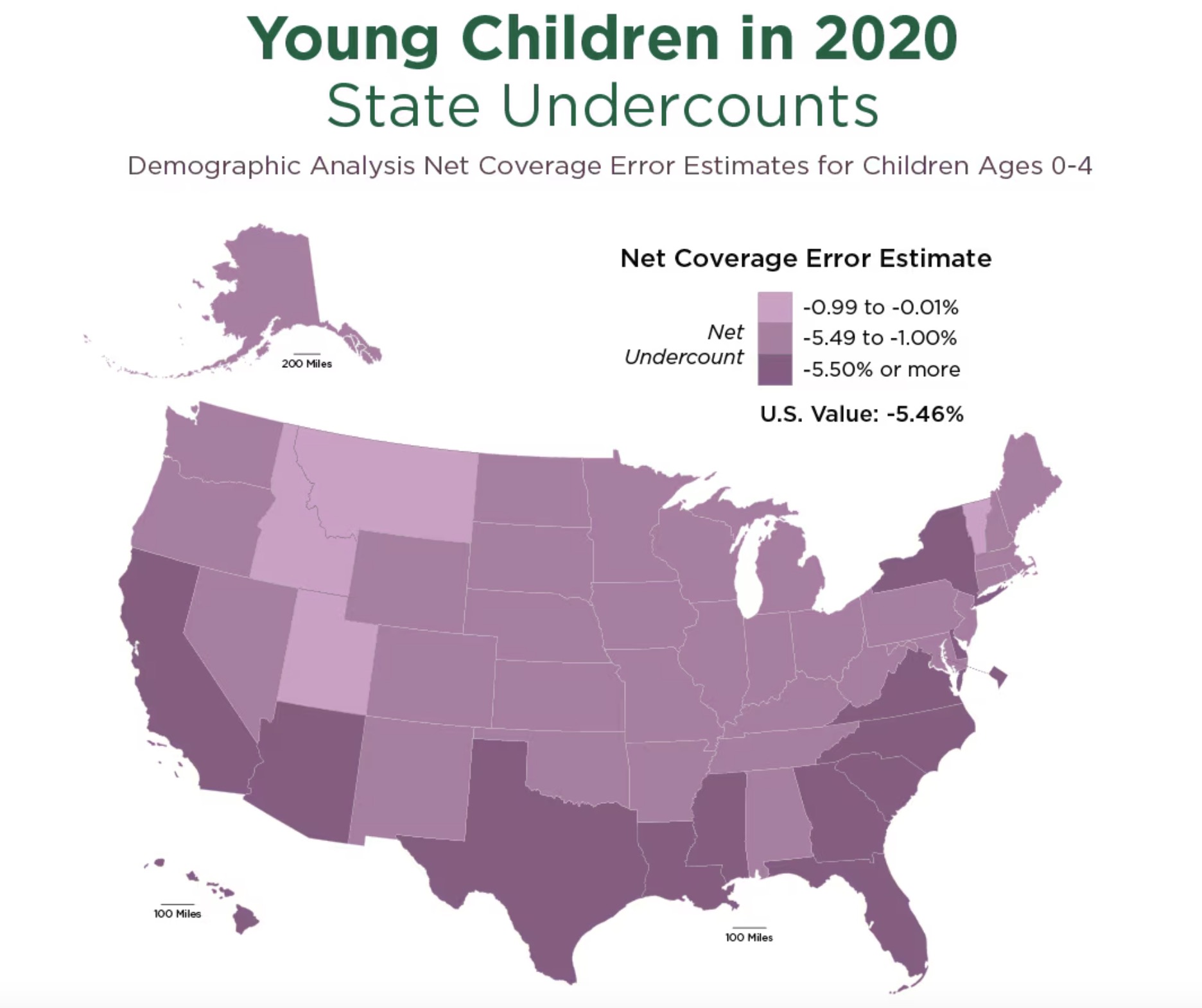 This map shows U.S. undercount percentages of children aged 0 to 4 during the time of the 2020 census within all 50 states and the District of Columbia. Utah had the third-lowest rate in the country.