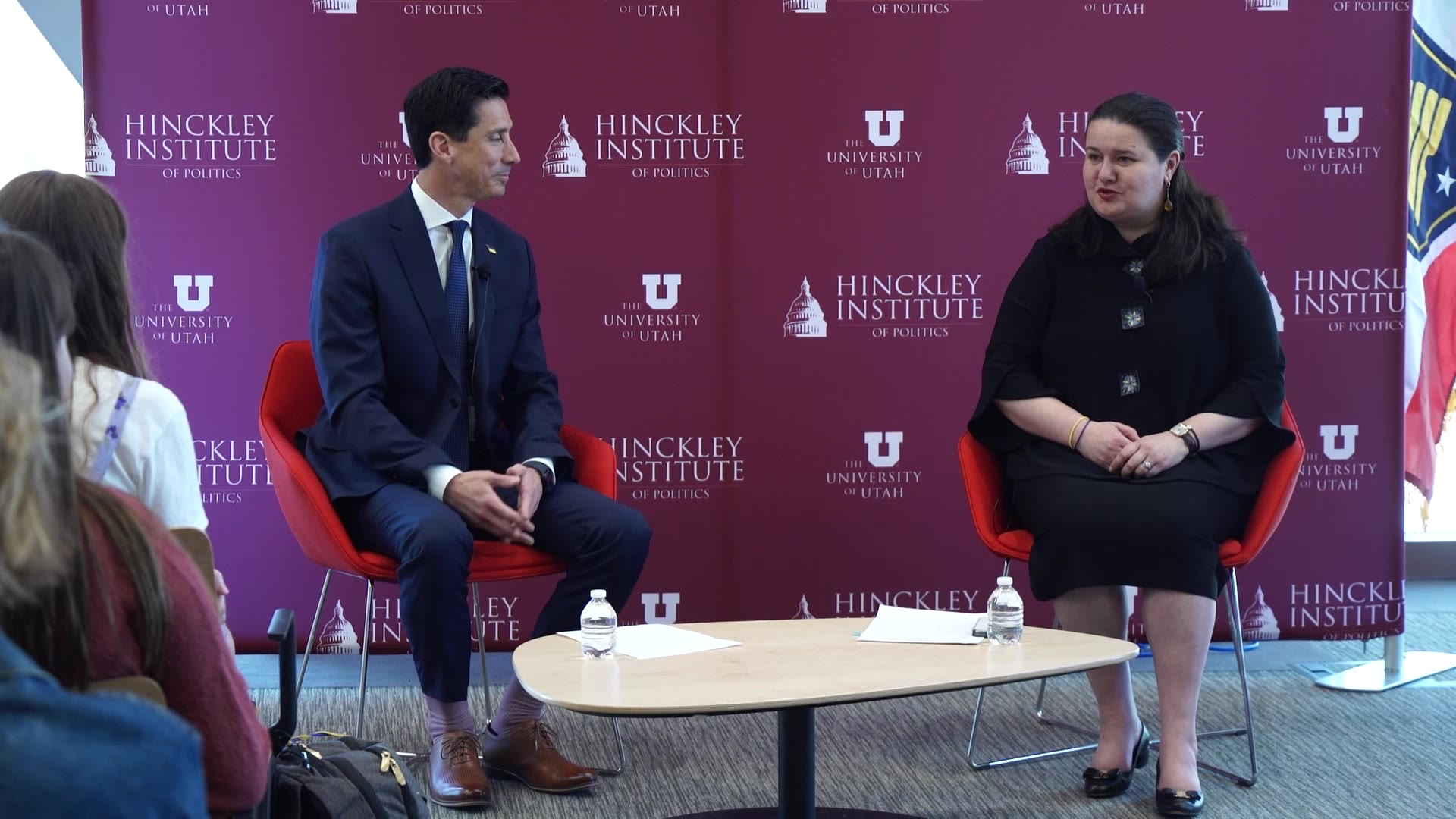 Ukraine Ambassador Oksana 
 Markarova speaking at the women’s leadership conference on Thursday in Salt Lake City.