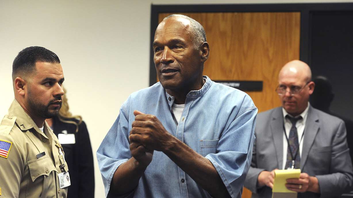 O.J. Simpson reacts after learning he was granted parole in Lovelock, Nevada on July 20, 2017. Simpson died without having paid the lion's share of the $33.5 million judgment a civil jury awarded to the families of his ex-wife and her friend.