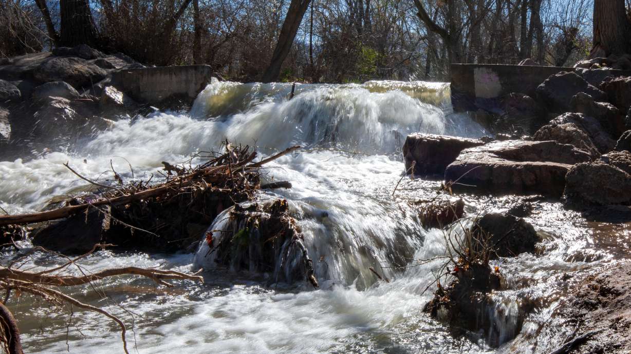 Parleys Creek flows at Sugar House Park in Salt Lake City on Friday. Above-normal streamflows are expected throughout Utah in the coming months as the state's snowpack melts.