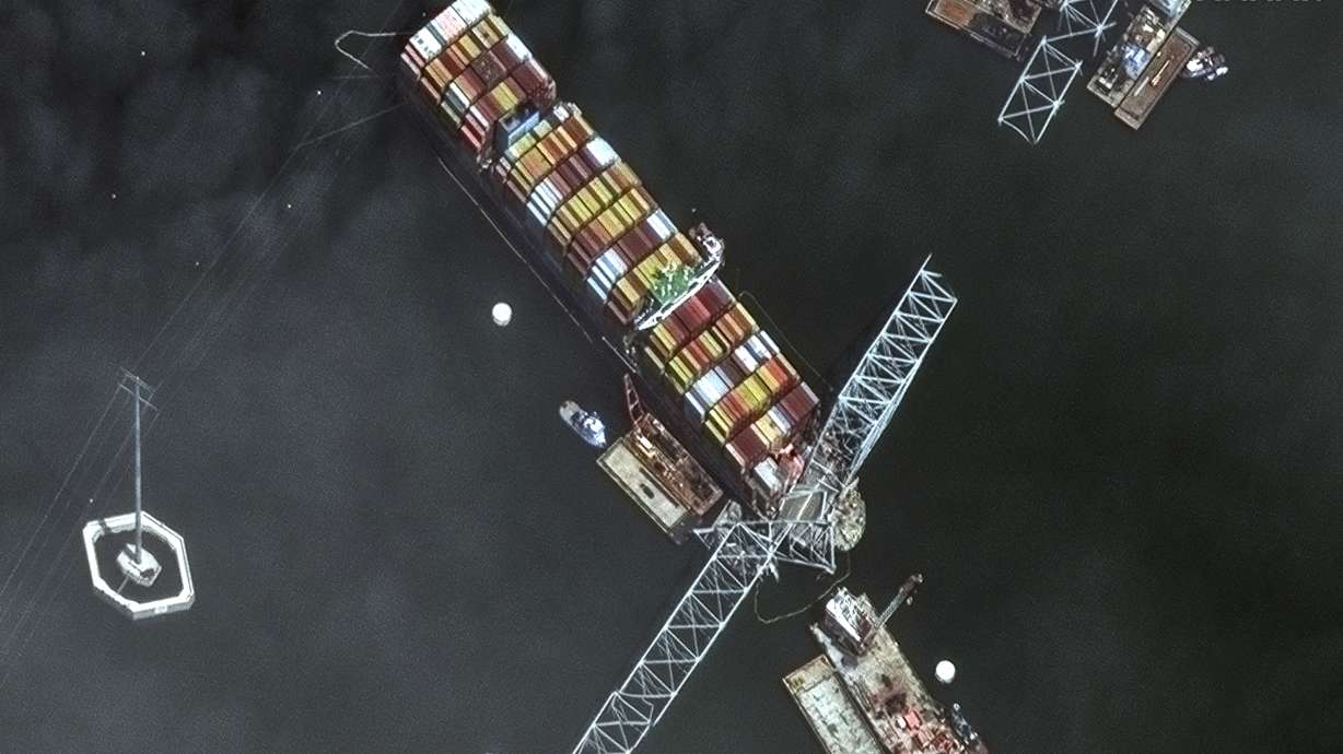 The FBI is conducting a criminal investigation into the deadly collapse of Baltimore's Francis Scott Key Bridge in Baltimore, Md., shown here April 8.