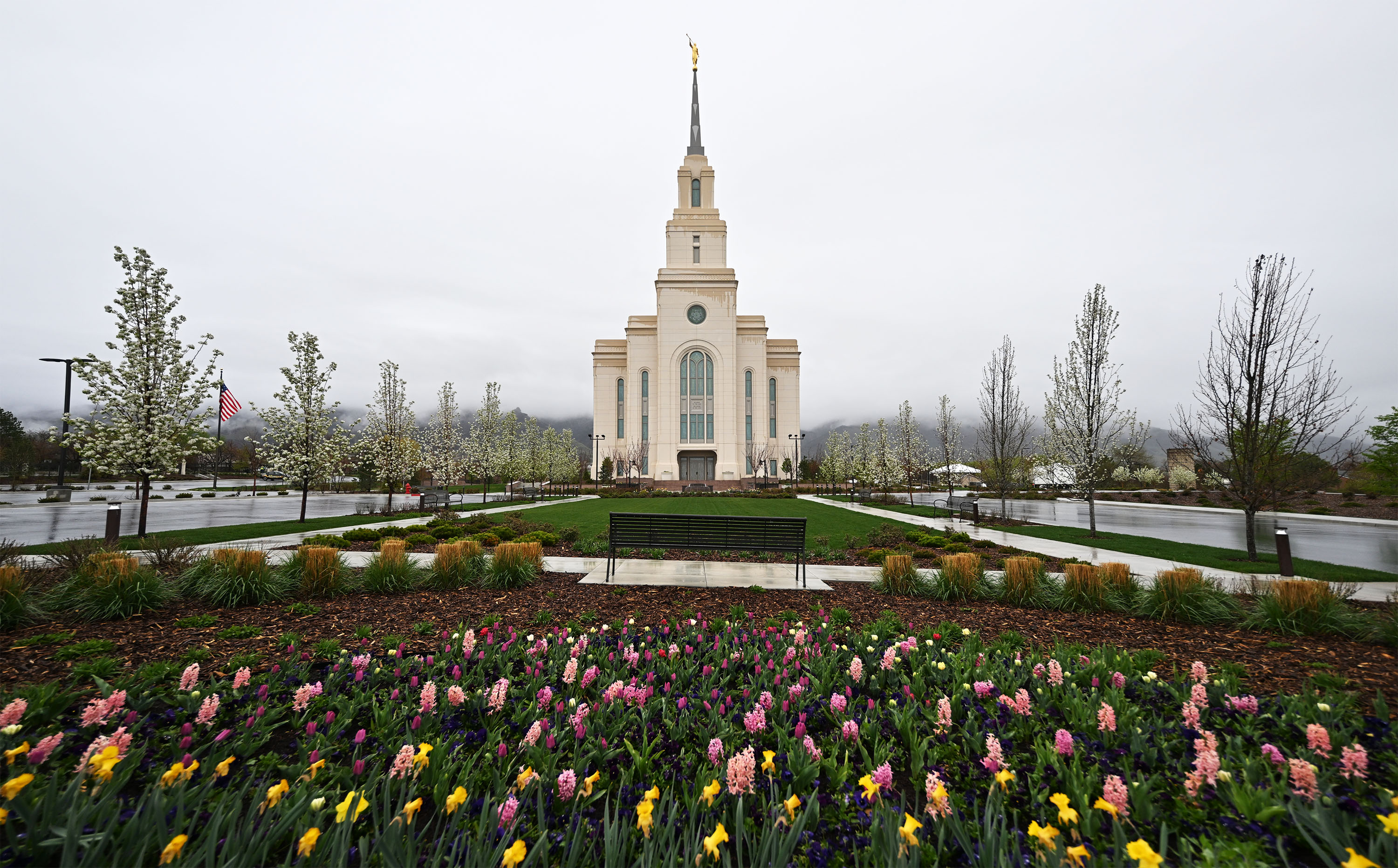 Media representatives get a chance to tour the Layton temple on Monday.