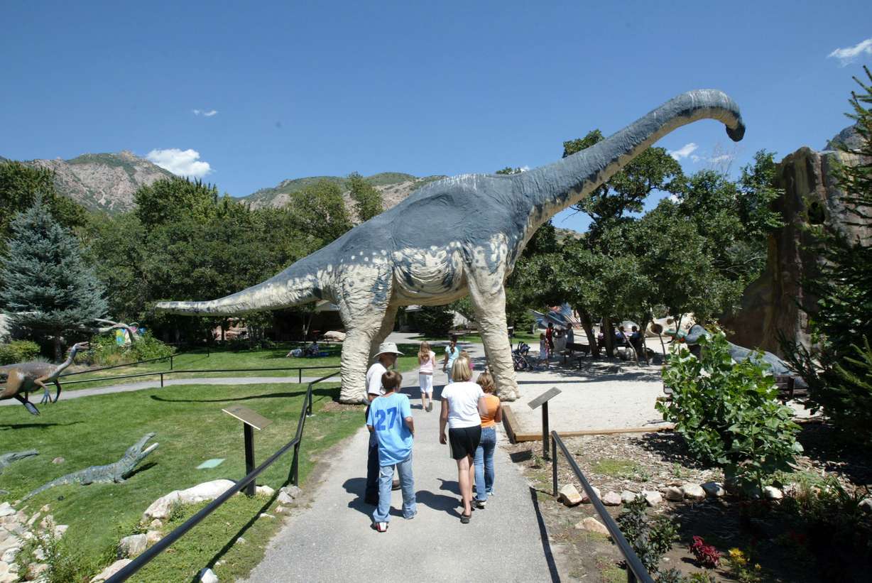 Patrons tour the George S. Eccles Dinosaur Park in Ogden on Aug. 2, 2006.