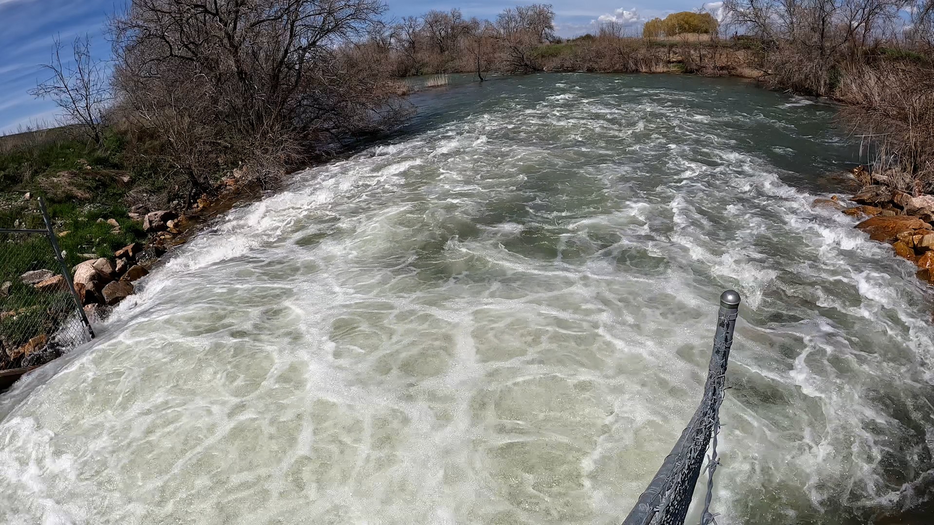 The Willard Spillway sending water to the Great Salt Lake on Tuesday.