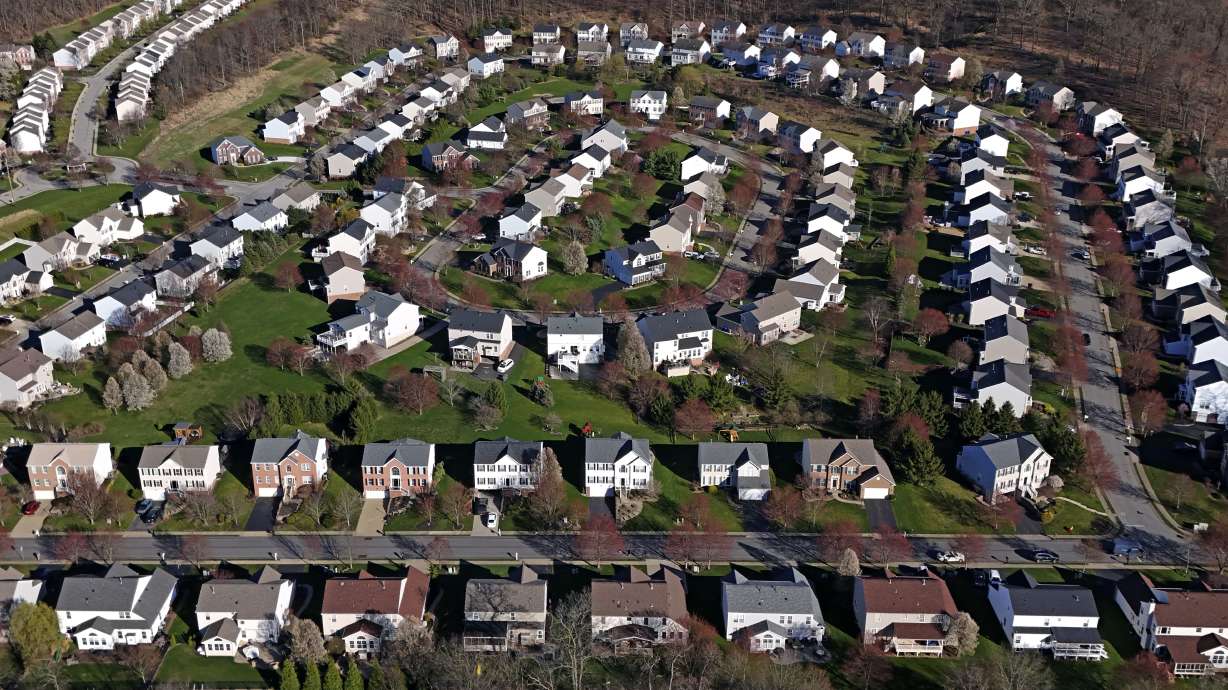 A housing development in Cranberry Township, Pa., is shown on March 29. On Thursday, the National Association of Realtors reported on existing home sales for March.