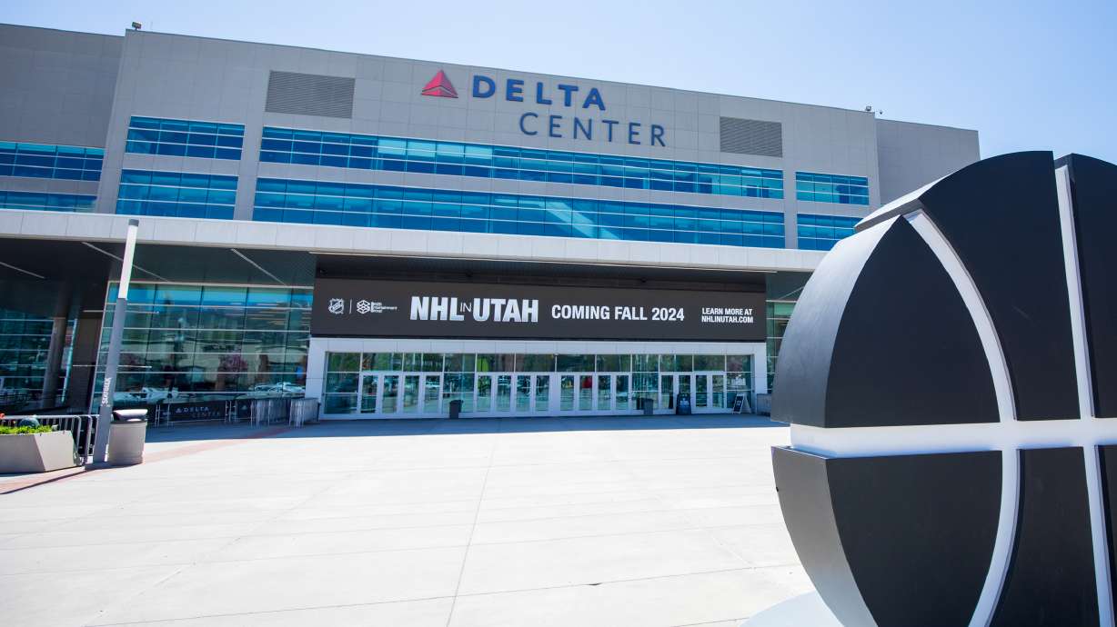 A message about the National Hockey League arriving in Utah posted on the Delta Center marquee on Thursday. NHL owners voted to approve the sale and relocation of the Arizona Coyotes to Utah earlier in the afternoon.
