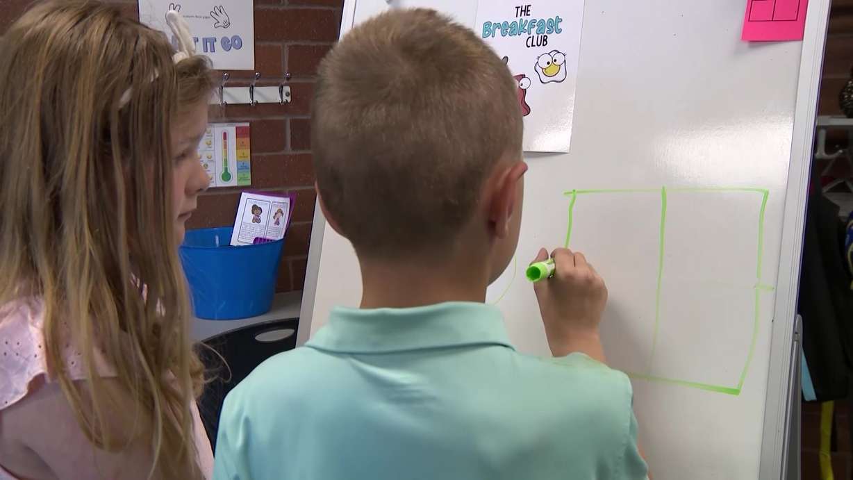 Her students work in small groups, away from their desks, which engages more active learning.