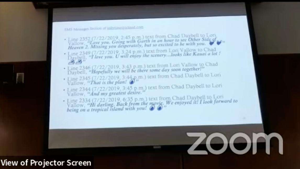 Texts shown during Chad Daybell's jury trial show he and Lori Daybell planned to be together in Hawaii.