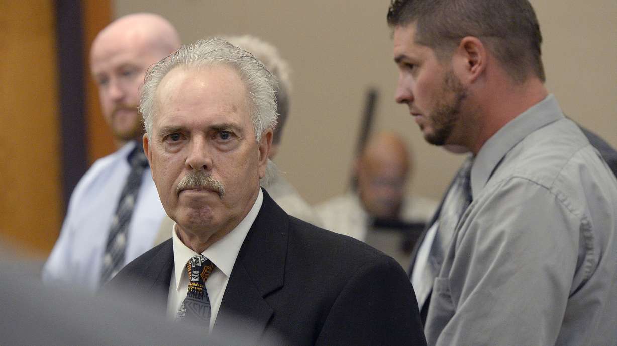 Former Daggett County deputy Joshua Cox, former Daggett County Sheriff Jerry Jorgensen and former Lt. Benjamin Lail appear in court on July 17, 2017. On Tuesday, a jury found the county liable for abuses former jail inmates suffered.