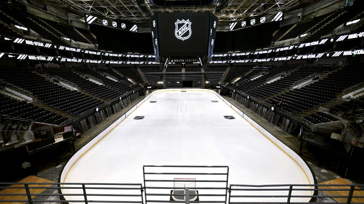 The Delta Center ice prior is pictured on Friday. New NHL owner Ryan Smith said he's no longer looking at a new arena. Instead, he's hoping to revamp the area around a remodeled Delta Center as he brings the NHL to Utah.