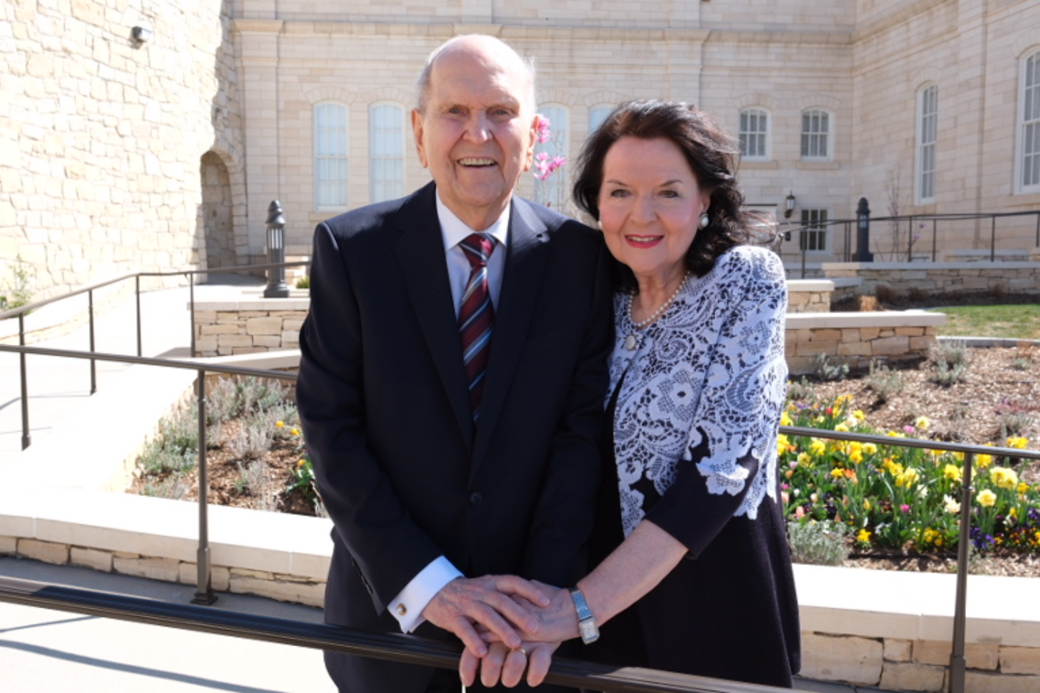 President Russell M. Nelson of The Church of Jesus Christ of Latter-day Saints and his wife Wendy Nelson at the rededication of the Manti Utah Temple Sunday in Manti.