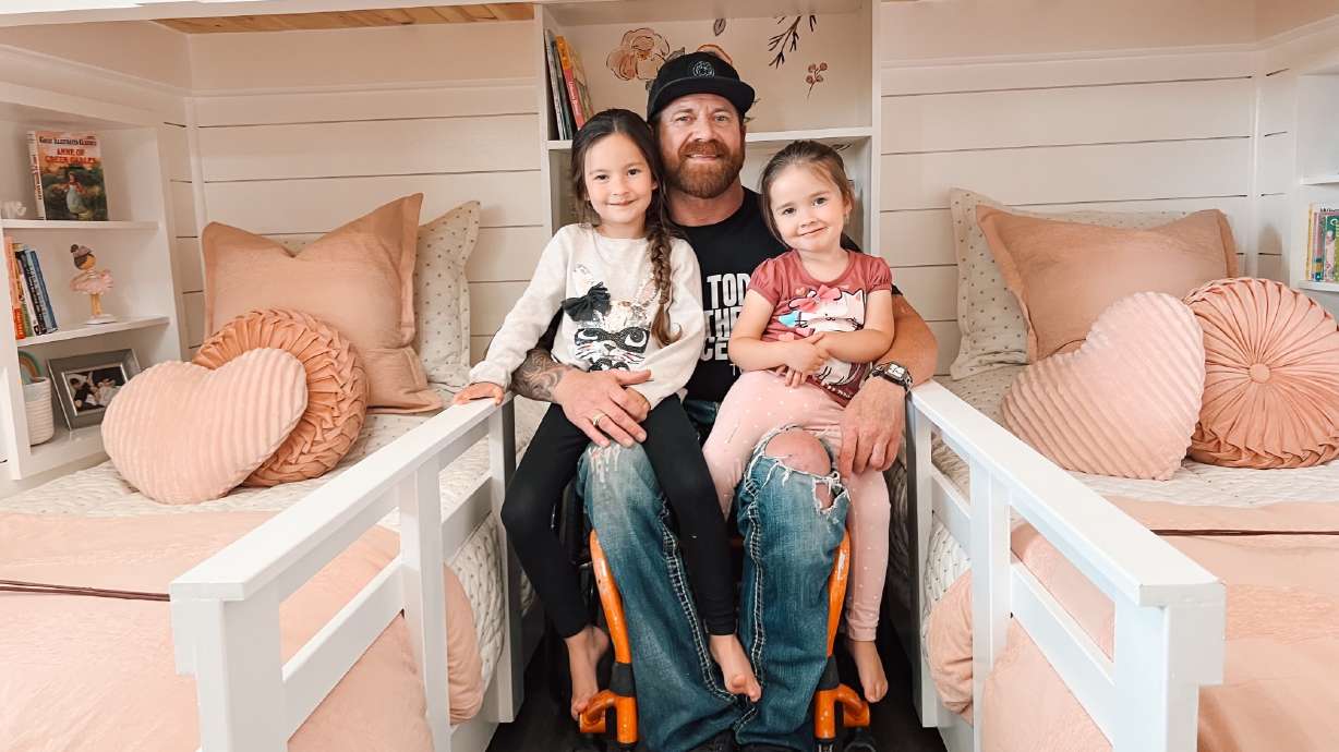 Dan Kotter, of West Haven, is a paralyzed father of six who recently remodeled his daughters' bedroom, inspiring millions in the process.