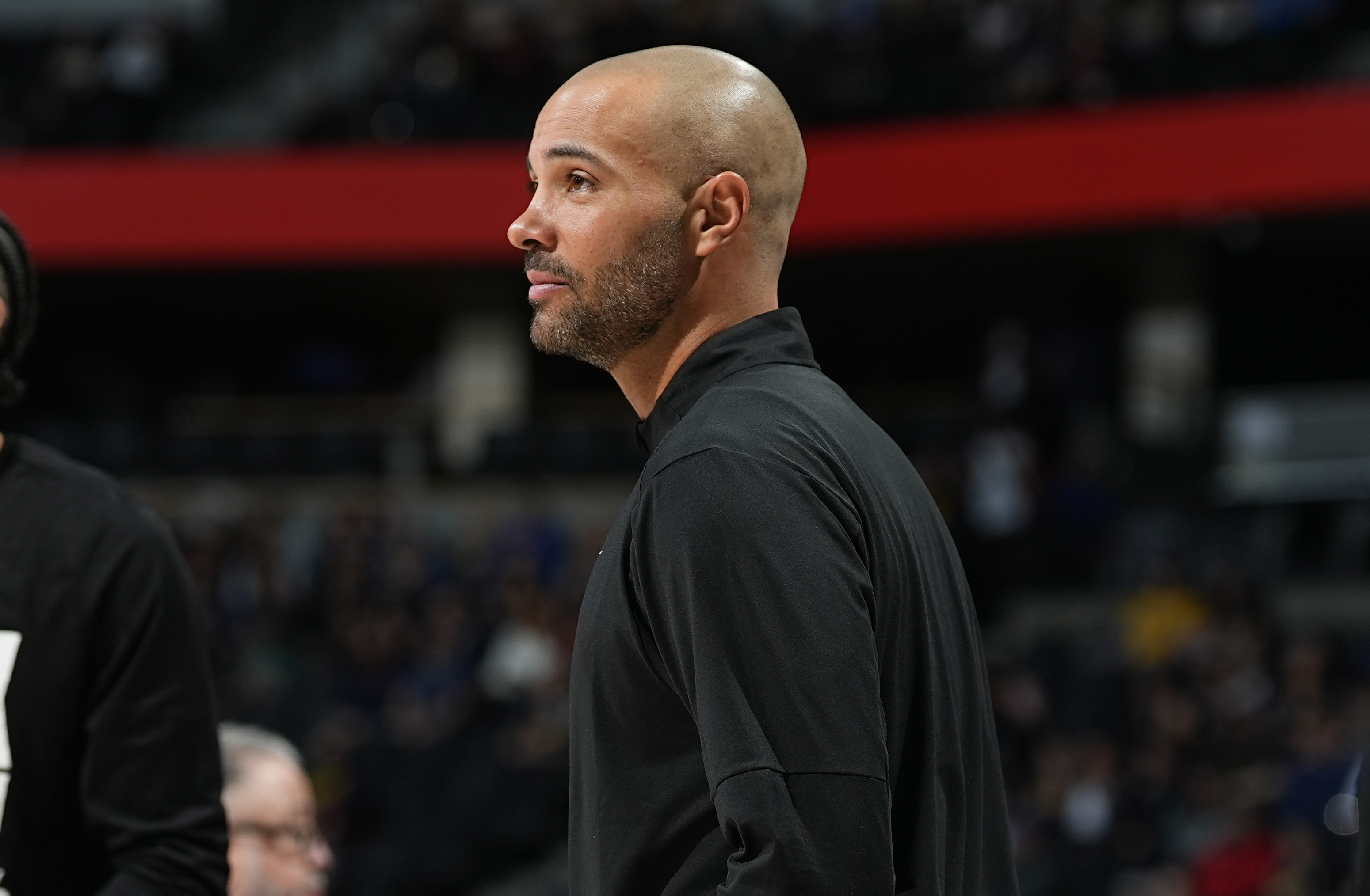 FILE - Sacramento Kings assistant coach Jordi Fernandez looks on, in the first half of an NBA basketball game Wednesday, Feb. 28, 2024, in Denver. Fernandez was hired Monday, April 22, 2024 as coach of the Brooklyn Nets, who are looking to bounce back after missing the playoffs for the first time in six years. 