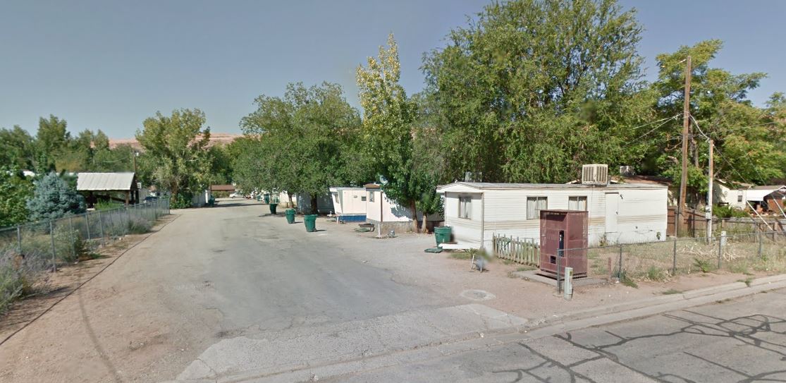 A trailer park on Walnut Lane in Moab. The residents were notified by the city that they would need to leave by July 1, after the city said the insurance provider would no longer insure the lot.