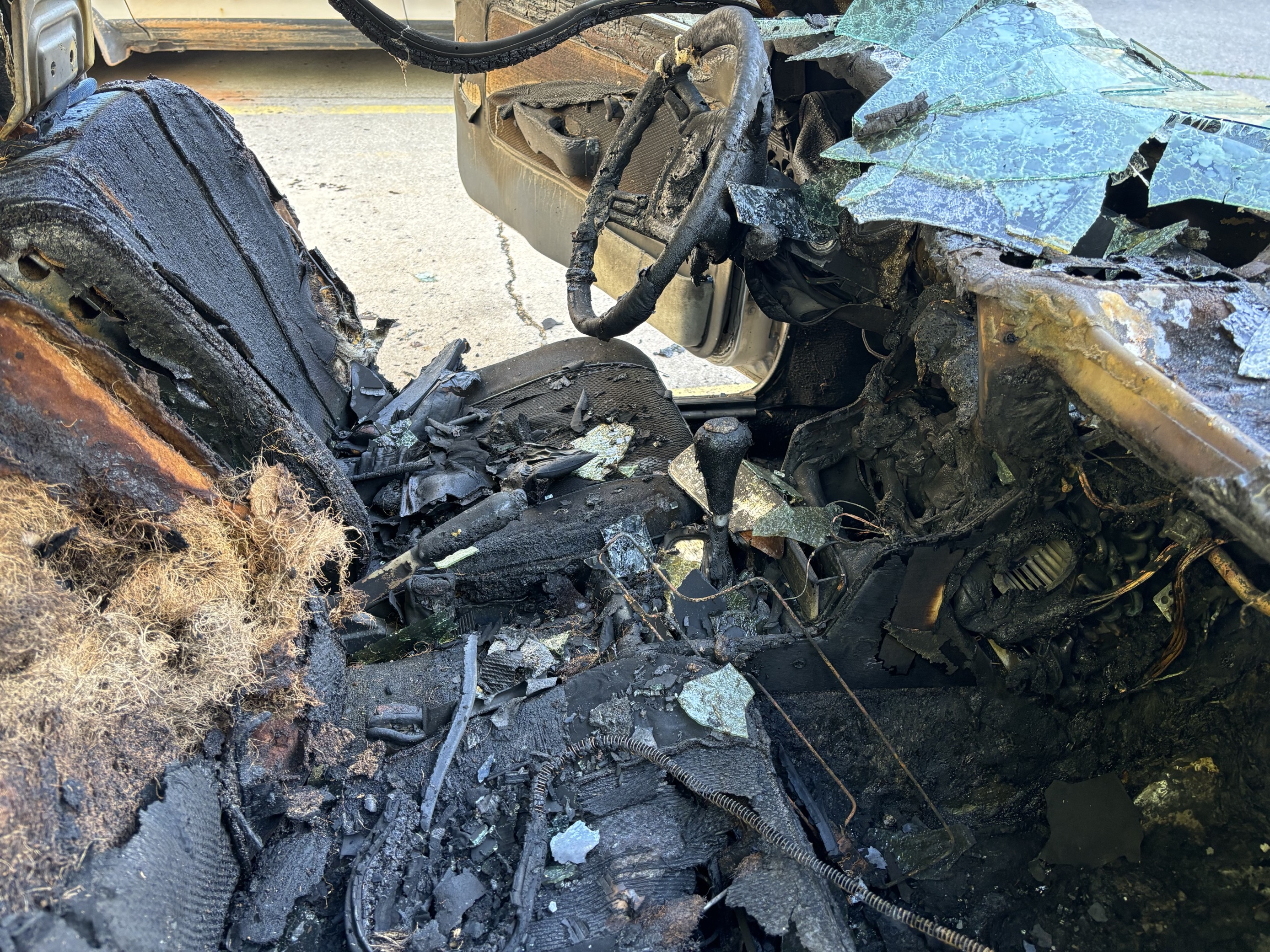 A fire destroyed the interior of a BMW that belongs to Winnie Quilter’s dad.