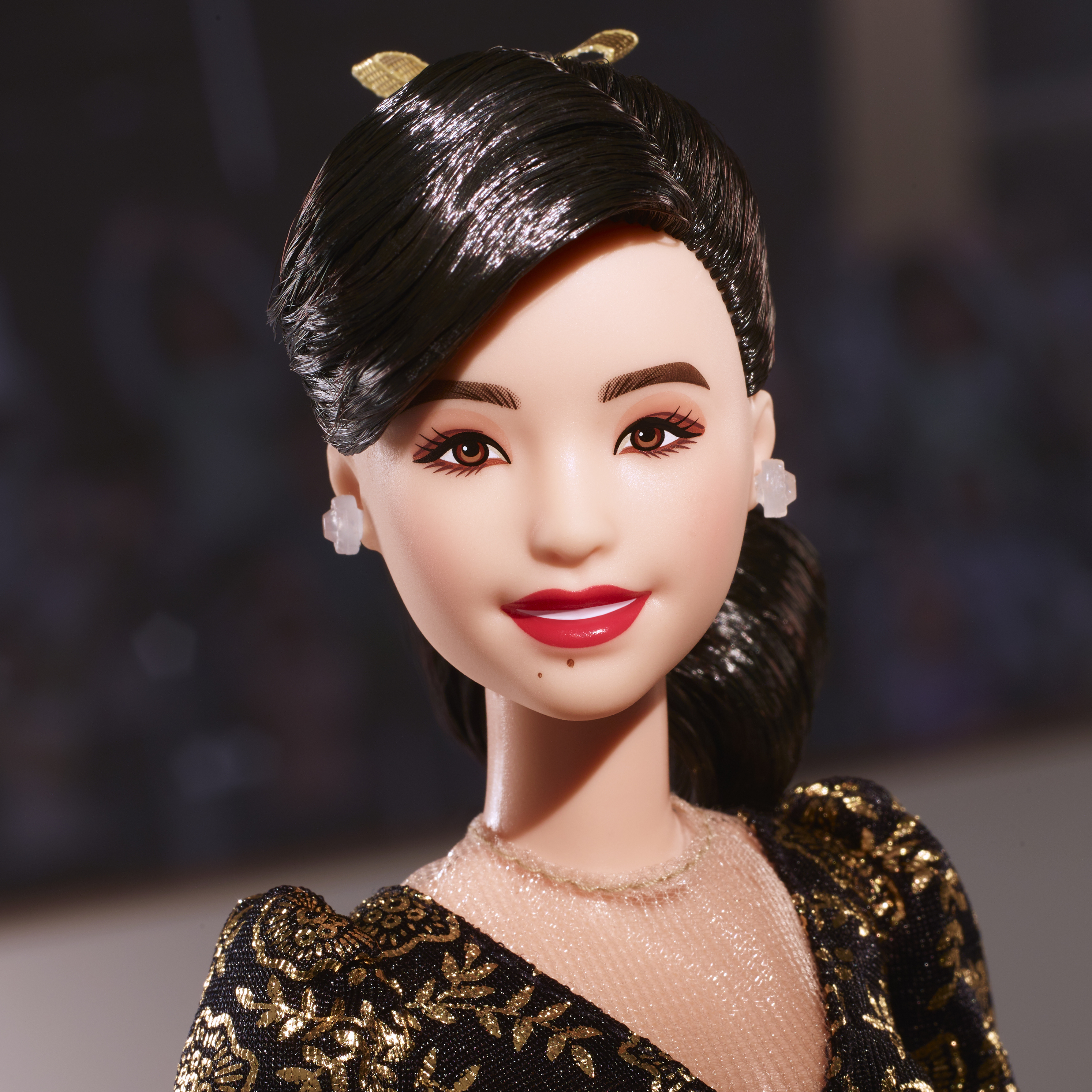 This image provided by Mattel in April 2024 shows the company's Kristi Yamaguchi Barbie doll. Yamaguchi became the first Asian American to win an individual gold medal for figure skating at the 1992 Winter Olympics.