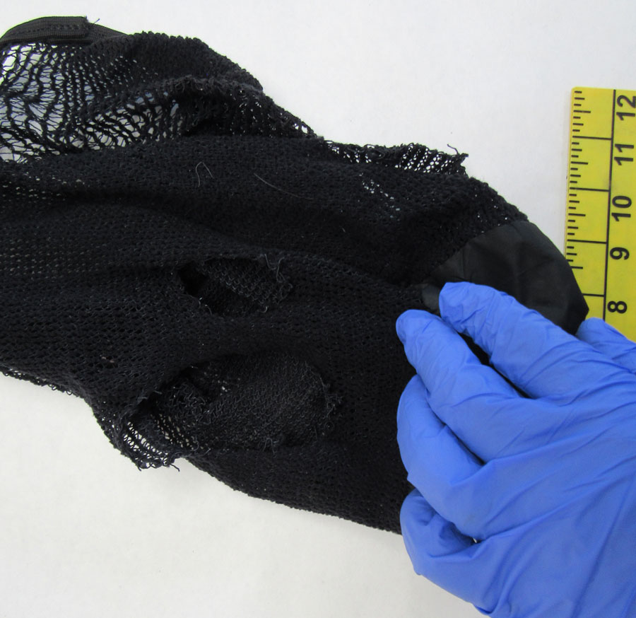 Derek Condon's black mask that he was found wearing at the scene in Bingham County, Idaho, on March 13.