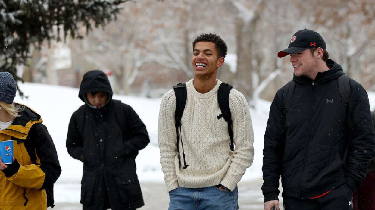 Students at the University of Utah campus in Salt Lake City, on Feb. 6, 2023. A new report indicates improvements in the mental health of students who at colleges that participate in a comprehensive approach to battling mental health issues.