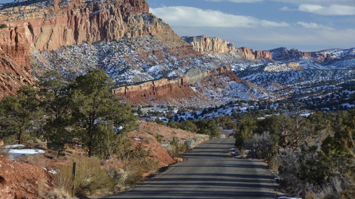 An undated photo of Scenic Drive within Capitol Reef National Park. Parts of the road will be closed beginning on Monday as a part of a project to improve the road that will take place through most of this year.