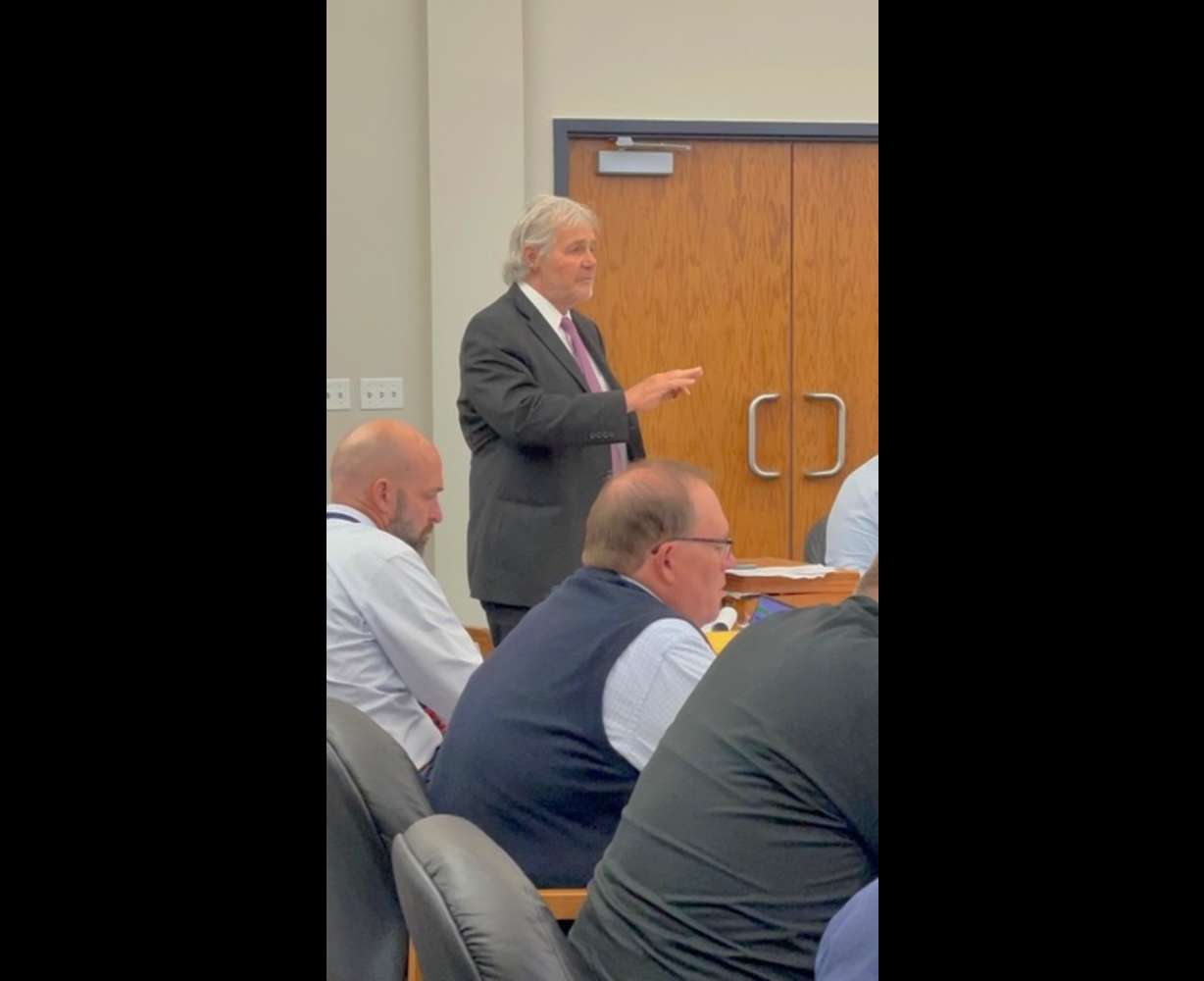 Utah High School Activities Association attorney Mark Van Wagoner explains why the committee needs to take action on new transfer and F1 visa rules in Wednesday’s committee meeting in Midvale. The rules were approved unanimously.