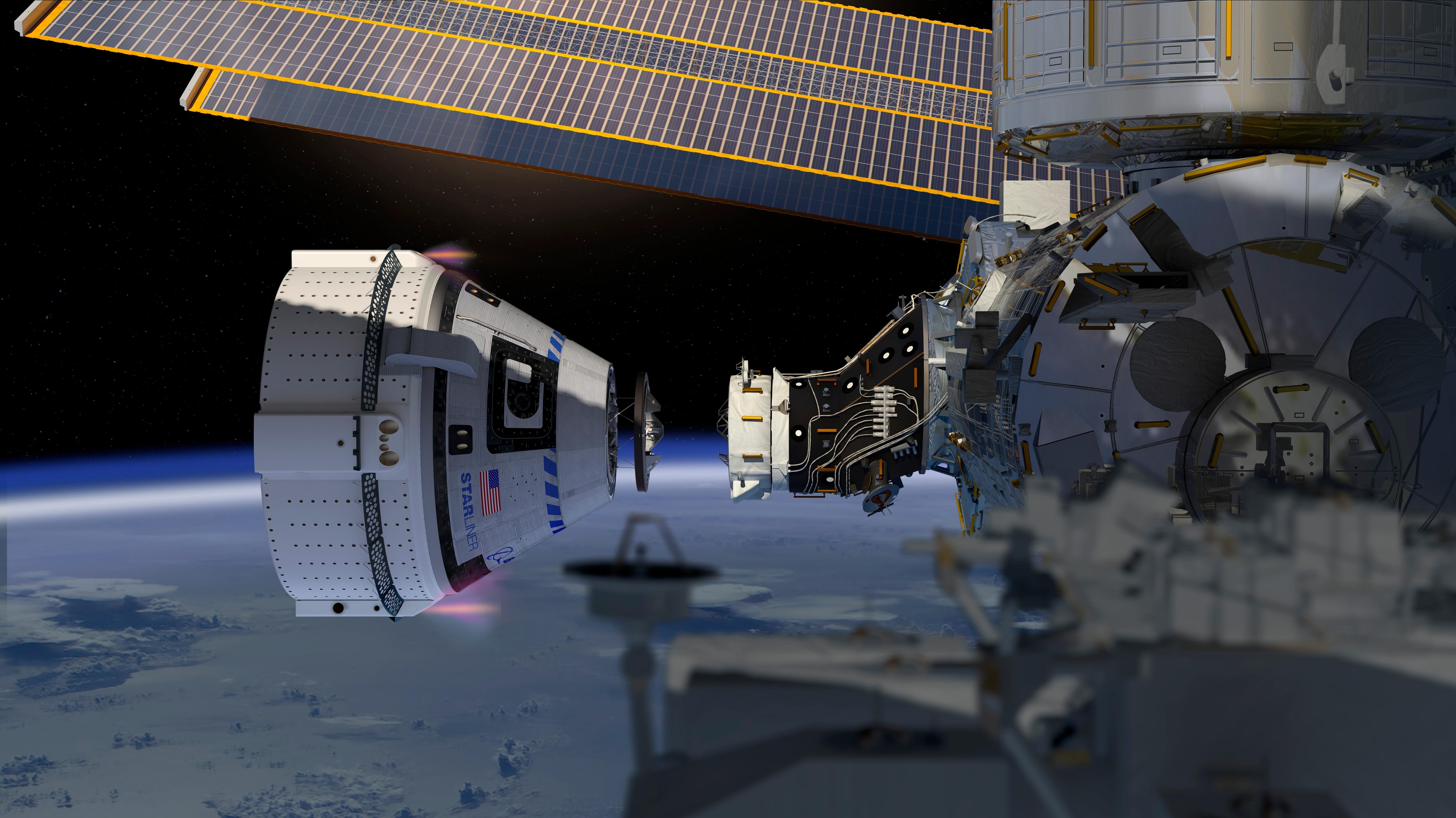 A Starliner docks at ISS as depicted in this Boeing image. Utah could play a role when the spacecraft returns to Earth.
