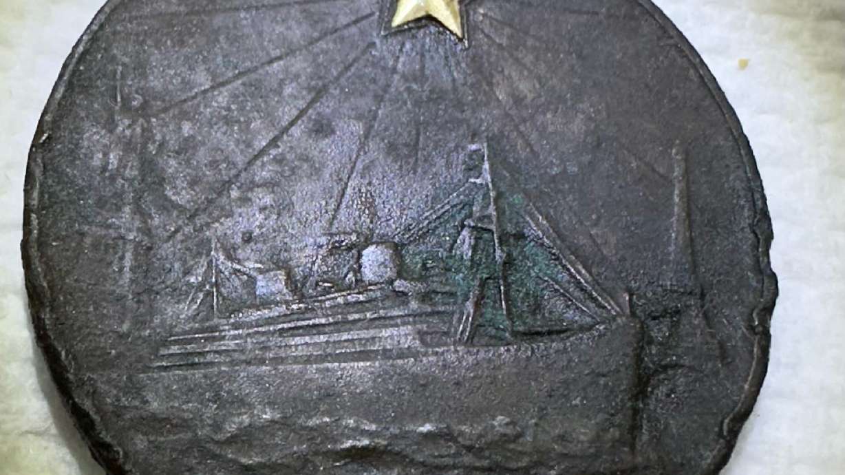 A fine bronze medallion produced by Tiffany & Company struck to honor the 1930 Gold Star Mothers and Widows Pilgrimage to the WWI battlefields of France. A Utah man used a metal detector to find the medal and later returned it to its rightful owners.