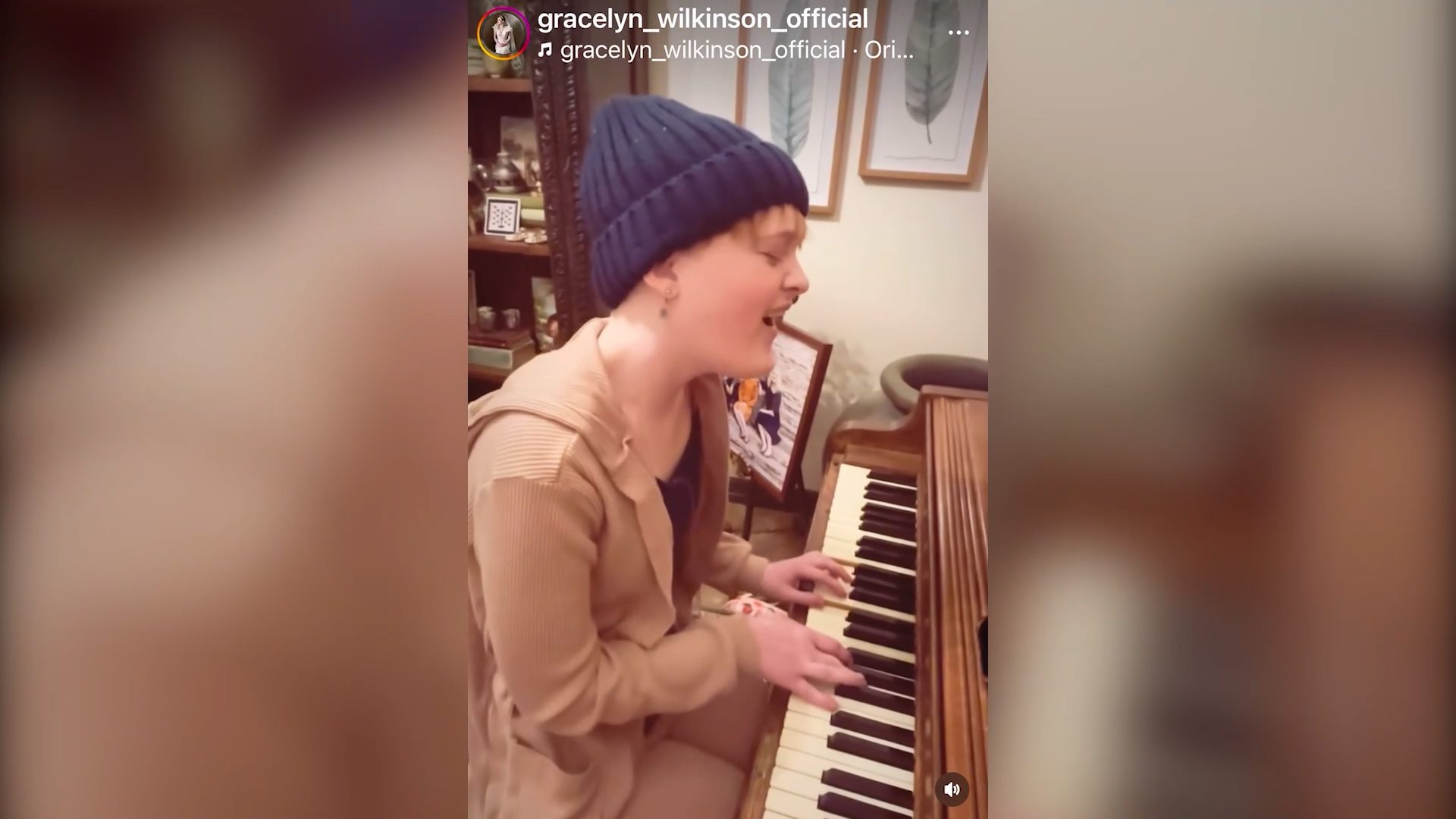 Gracelyn Wilkinson performing one of her songs on Instagram.