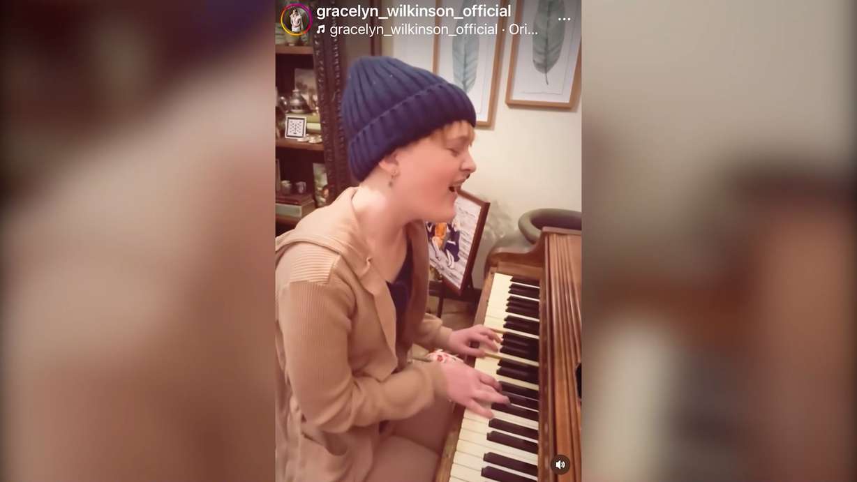 Gracelyn Wilkinson performing one of her songs on Instagram.