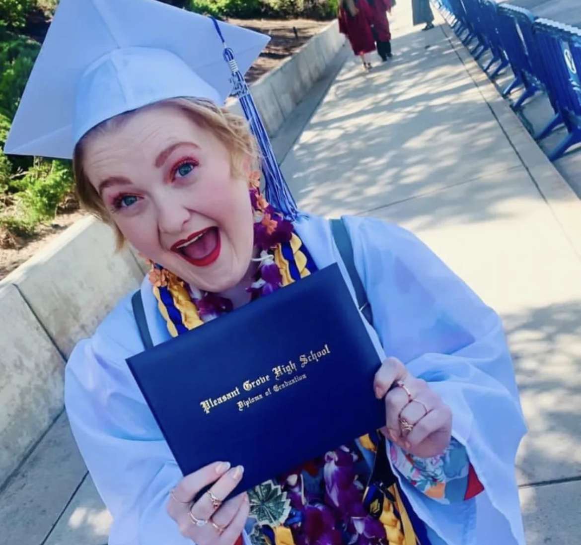 Gracelyn Wilkinson with her Pleasant Grove High School diploma.