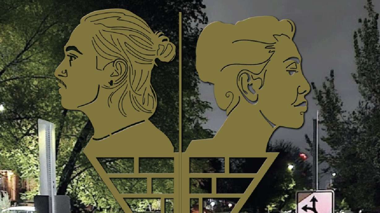 A rendering of one side of a new traffic circle sculpture set to be installed in Salt Lake City's Fairpark neighborhood later this year. Artist Matt Monsoon designed the sculpture.