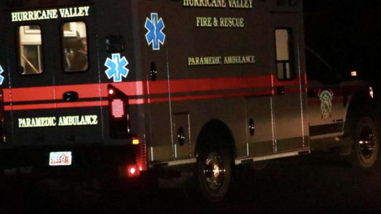 Two people riding a tandem bicycle on Sunday evening collided with a deer near the south entrance of Zion National Park, authorities say.