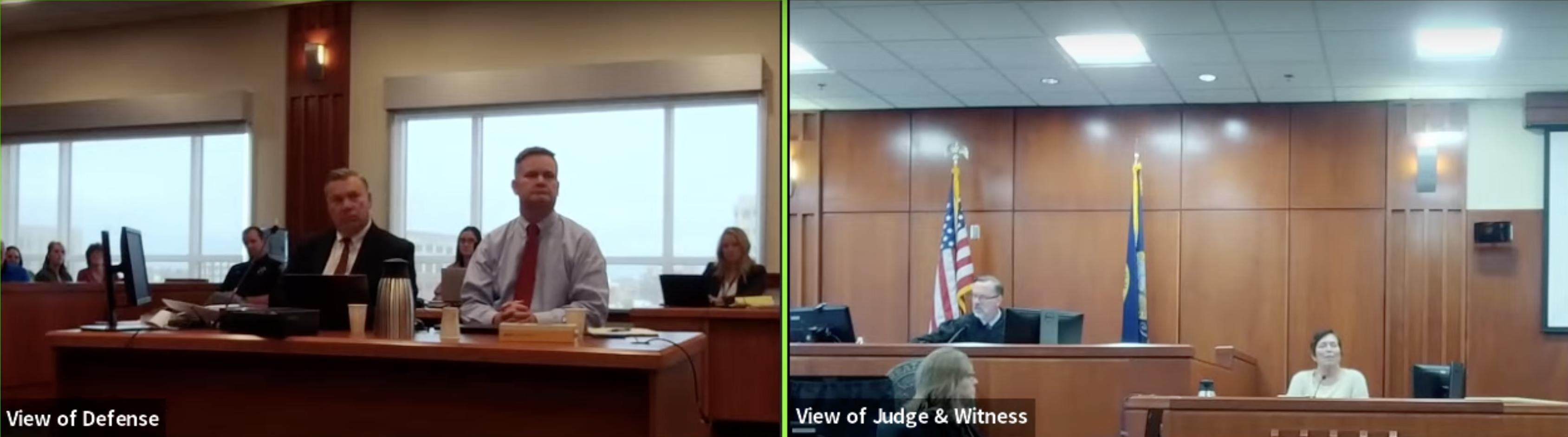 Chad Daybell's mother, Sheila Daybell, testifies during his murder trial on Thursday.