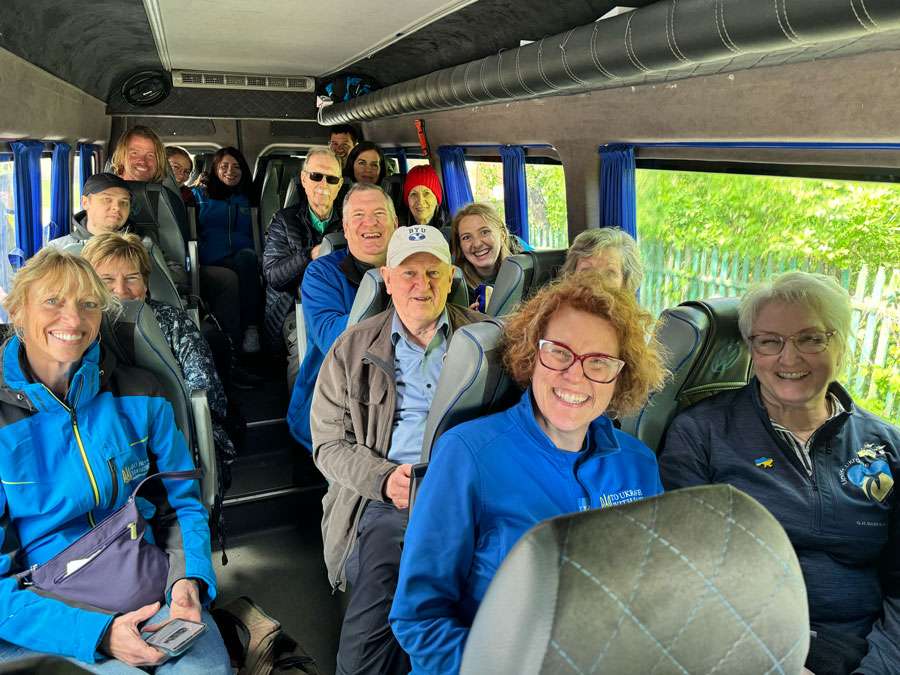 Terri Hepworth, far right in the front, took part in a humanitarian trip to Ukraine. Next to her is Nancy Cadjan in this undated photo.