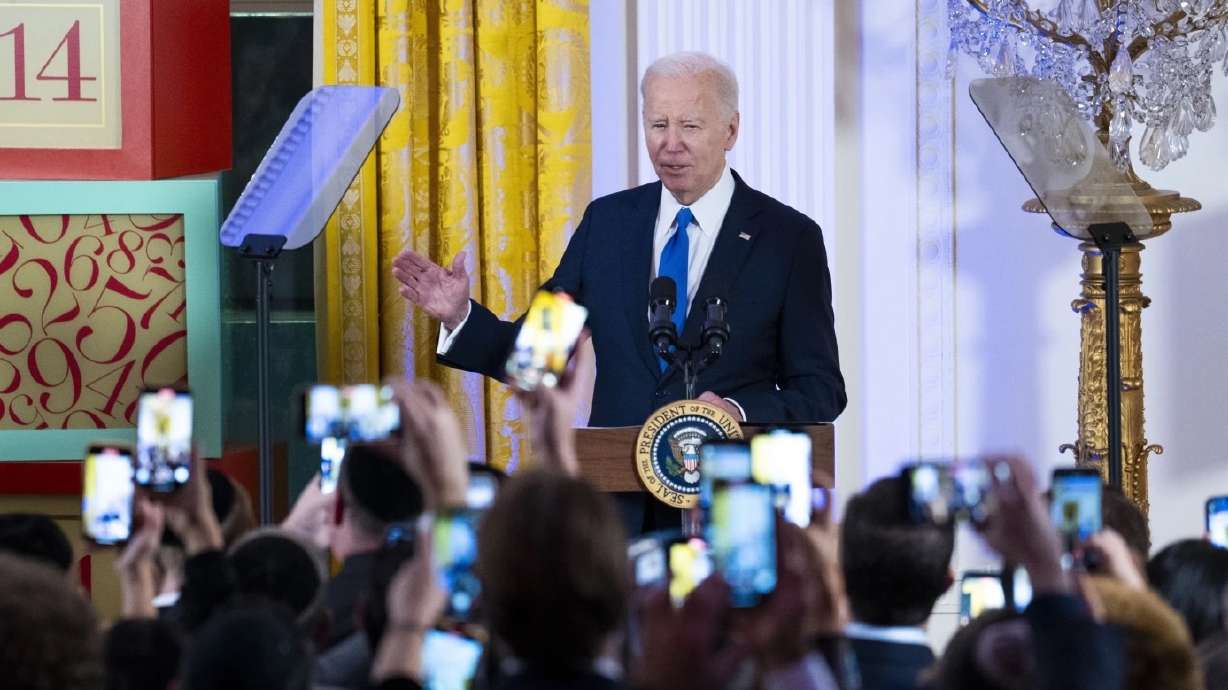 President Joe Biden speaks at the White House in Washington, Dec. 11, 2023. The Biden campaign and top Democrats are wrestling with how best to use artificial intelligence.