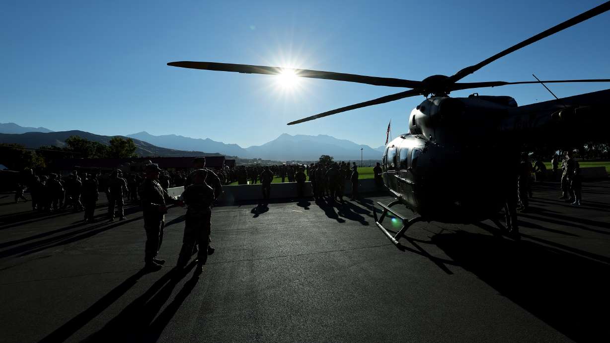 Guardsmen prepare as the Utah National Guard hosts the 2023 Governor’s Day Review at Camp Williams in Bluffdale on Sept. 9, 2023. Gov. Spencer Cox on Monday said he opposes a proposal he says would undermine governors' authority.