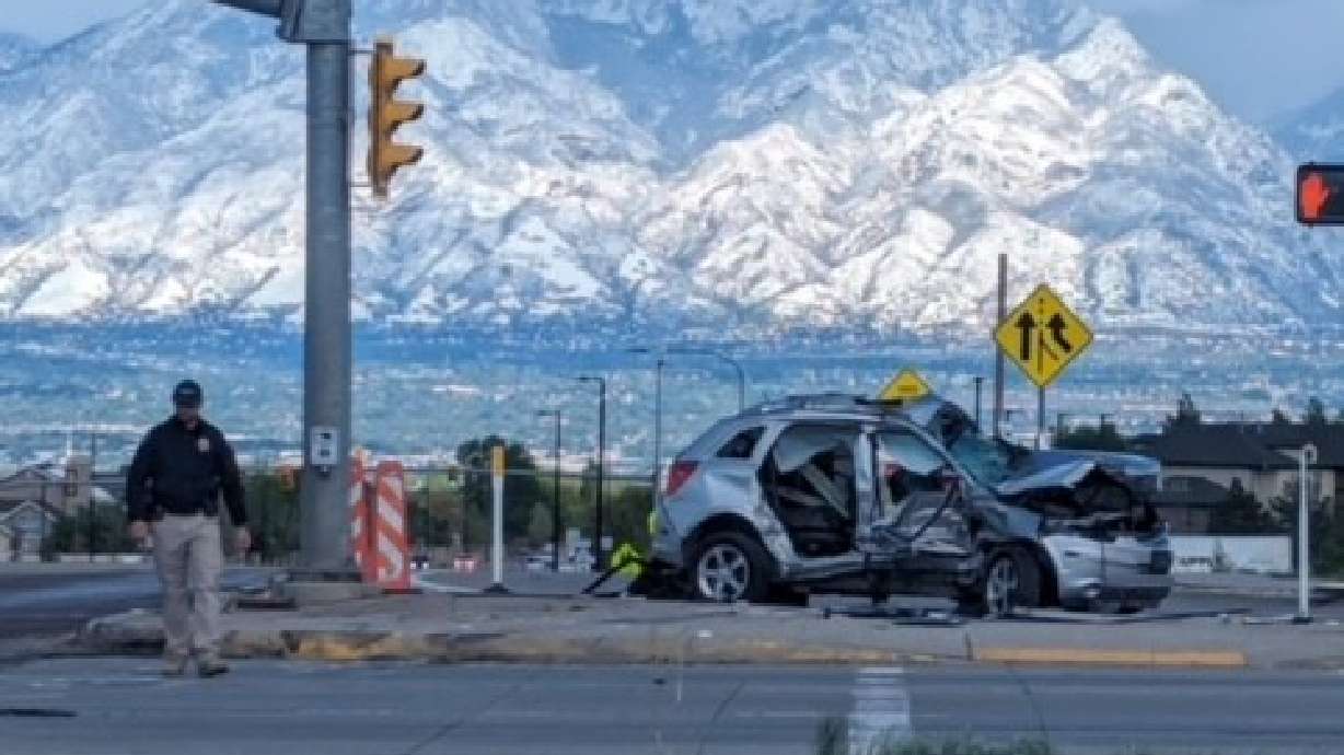 One person was killed in a two-vehicle crash on Mountain View Corridor in West Jordan Monday.