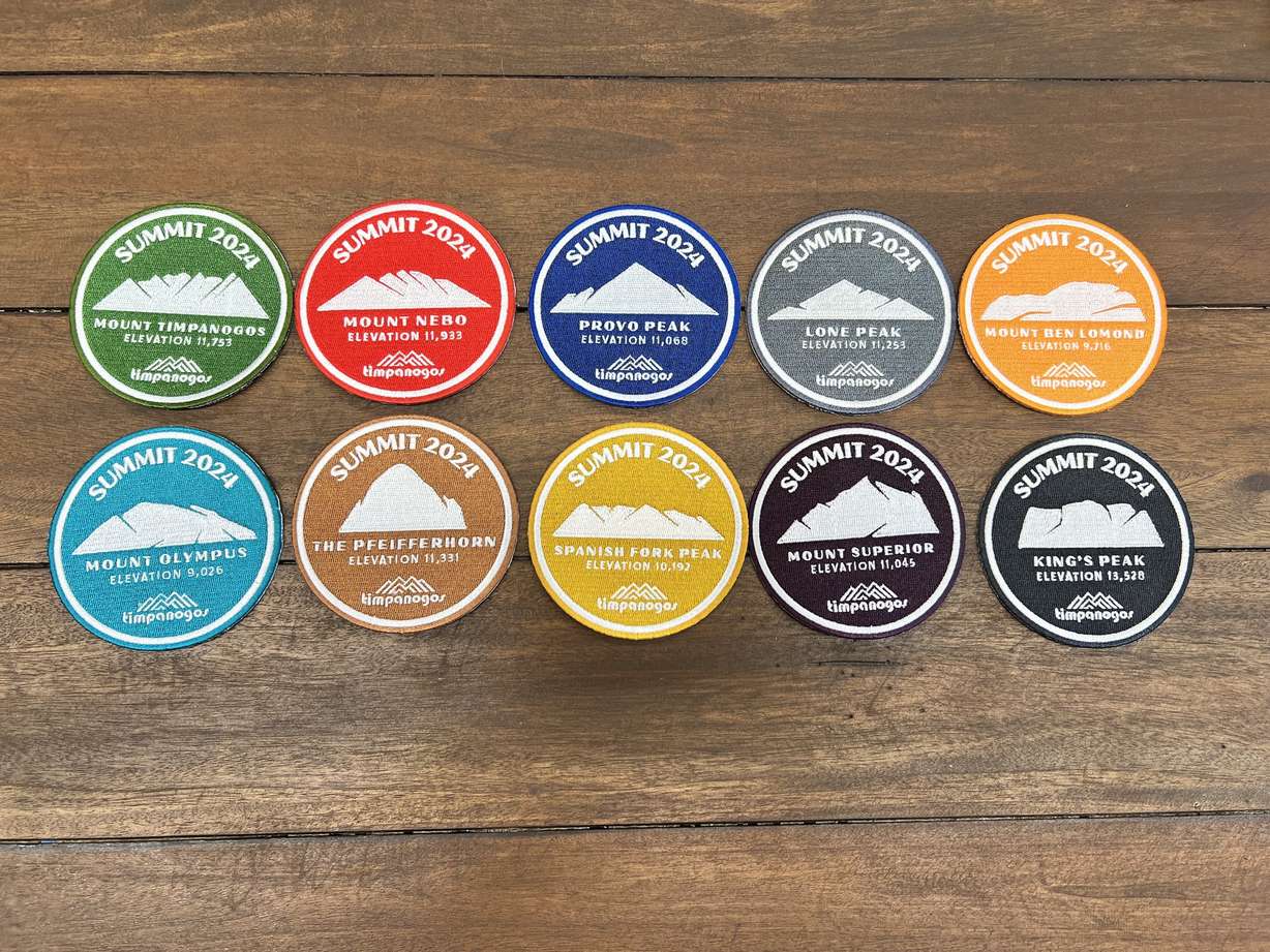 Timpanogos Hiking Co. expanded its Timp Badges this year to a Ten Peak Challenge, with unique badges for people who summit any of the 10 Utah peaks.