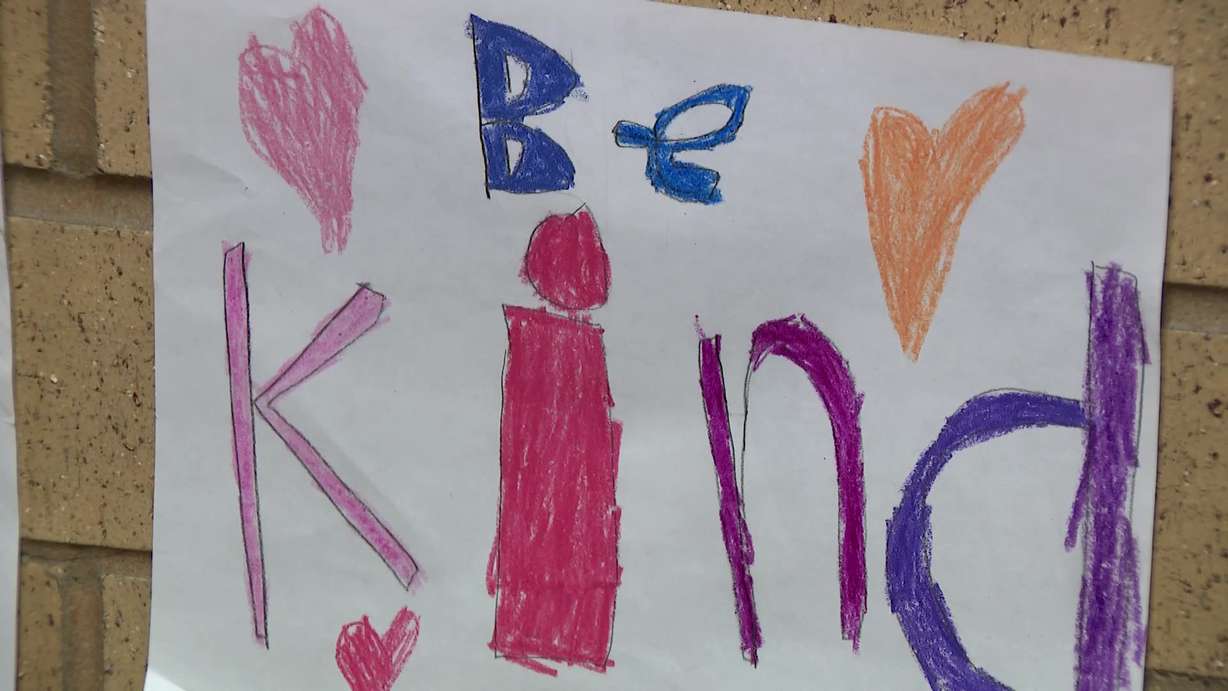Students at Orchard Hills Elementary School put out a call to be kind following the tragic death of a Santaquin police officer.
