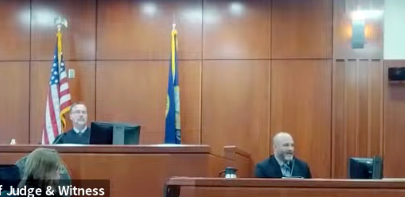 Dr. Garth Warren, forensic pathologist with Ada County, testifies during Chad Daybell's murder trial in Boise on Tuesday. Warren performed autopsies on JJ Vallow and Tylee Ryan, the two children Daybell is accused of murdering.