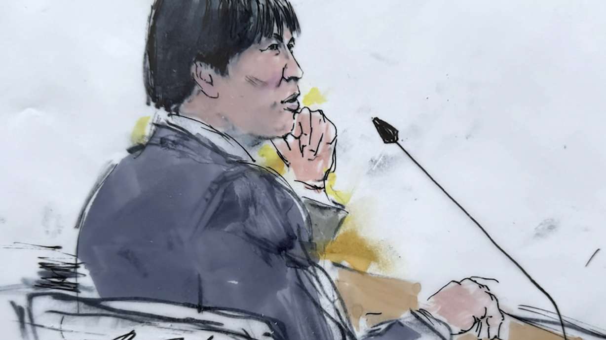 In this courtroom sketch, Ippei Mizuhara, the former longtime interpreter for the Los Angeles Dodgers star Shohei Ohtani appears in federal court in Los Angeles, Friday, April 12, 2024, on a single count of bank fraud. Prosecutors allege that Mizuhara stole more than $16 million from Ohtani to cover gambling bets and debts.