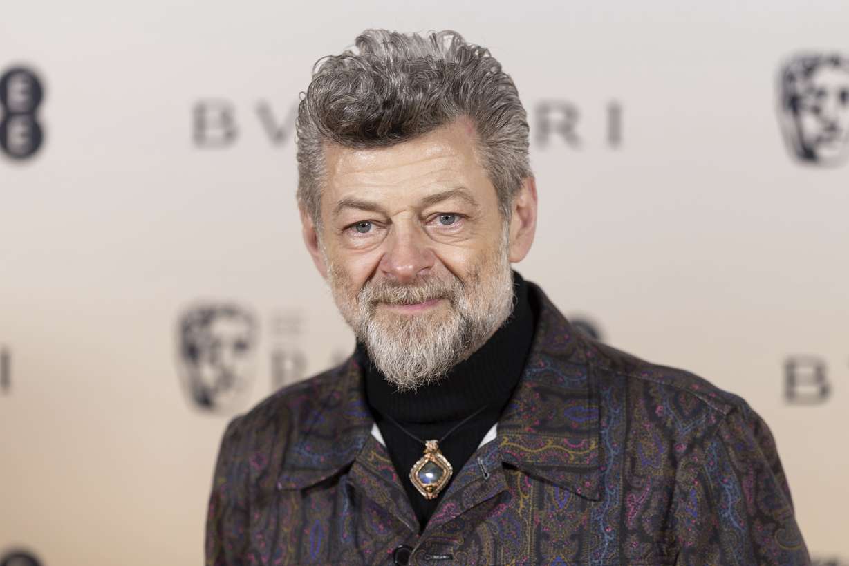 Andy Serkis at the BAFTA Nominees Party in London, Feb. 17, 2024. Serkis sought to defend his adaptation of George Orwell's "Animal Farm" after its overhaul generated controversy.