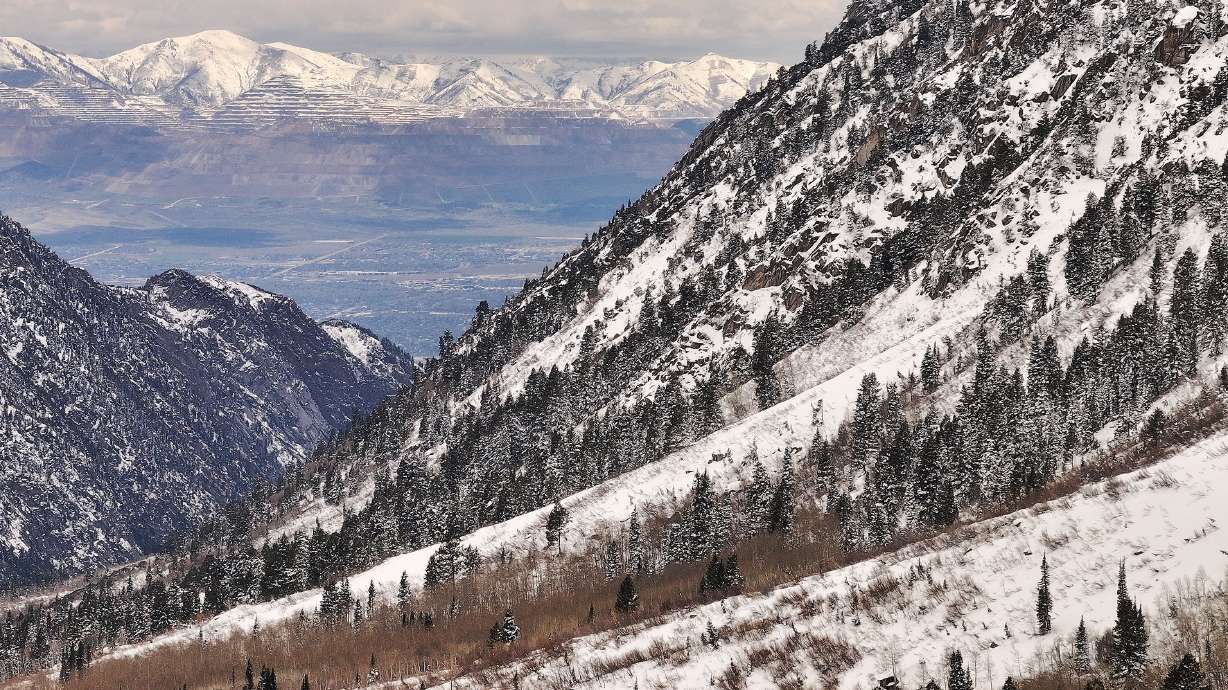 Snow covers Little Cottonwood Canyon on Wednesday. A low-pressure system that helped produce some of the snow Utah received this week is forecast to move west, creating strong easterly winds across parts of the Wasatch Front and northern Utah.