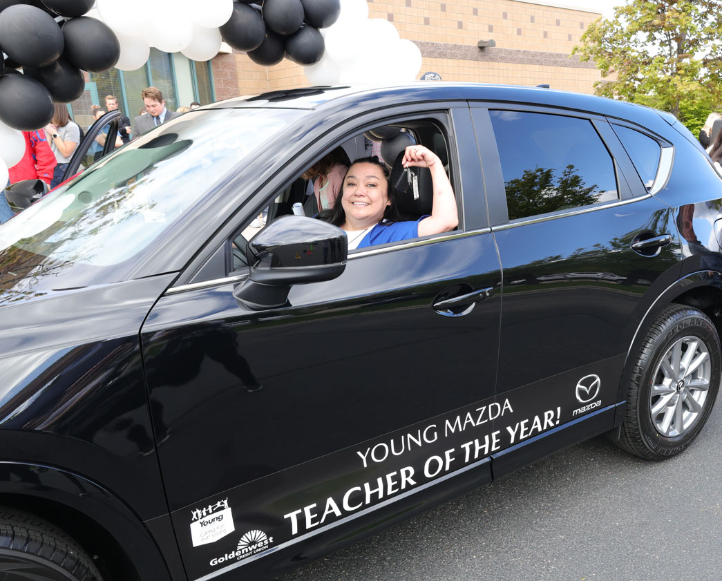 Young Mazda gives back with a car for an Ogden teacher