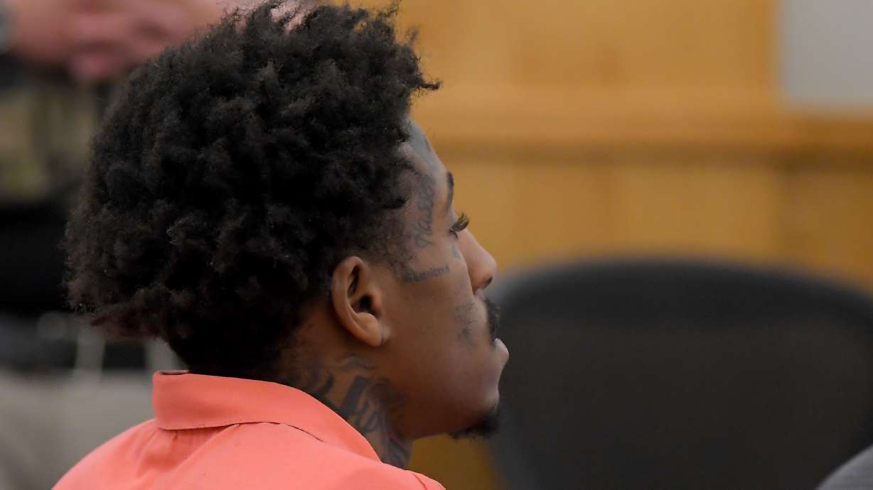 Kentrell Gaulden, known as NBA YoungBoy, arrives for a hearing in 1st District Court in Logan on May 9. He pleaded no contest Monday to charges related to a prescription fraud drug case and paid a $25,000 fine.